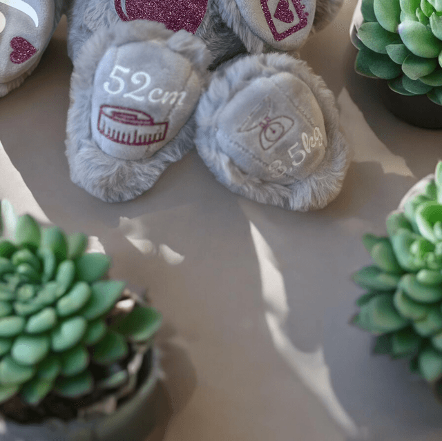 Peluche Lapin personnalisée avec prénom date et heure de naissance, poids et taille - cadeaux naissance - cadeaux d’anniversaire 