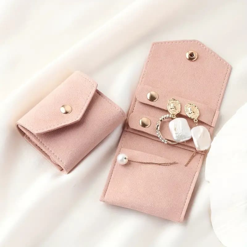 Mini Pochette à Bijoux en Daim